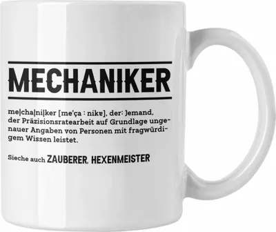 Produktbild von Trendation - Lustige Tasse für Mechaniker - Geschenkidee für Auto- und Motorradfahrer (Weiß)