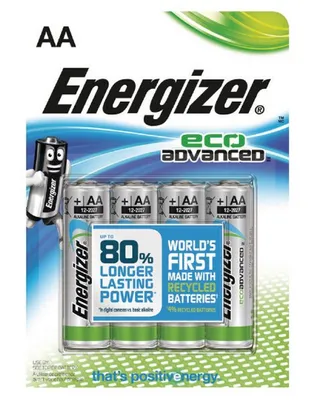 Produktbild von Energizer EcoAdvanced, Einwegbatterie, AA, Alkali, 1,5 V, 4 Stück(e), 12 Jahr(e)