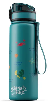 Produktbild von Schmatzfatz Auslaufsichere Trinkflasche Mit Strohhalm, 500 ml - BPA-freie Kindertrinkflasche Aus Tritan-Kunststoff, 1-Klick-Verschluss, Leicht Zu Reinigen, Gesundheitlich Unbedenklich, Bunt
