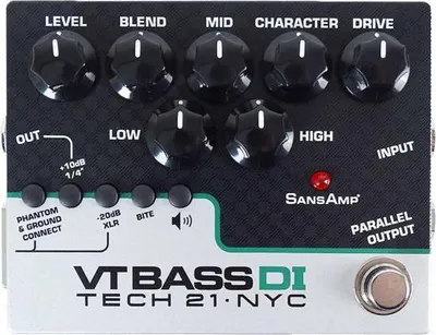 Productafbeelding van Tech21 SansAmp Character Series VT Bass DI voorversterkerpedaal