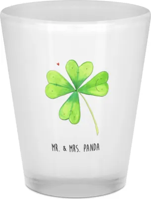 Produktbild von Mr. & Mrs. Panda Stamper Blume Kleeblatt - Transparent - Geschenk, Gläschen, Neuanfang, Glücksbringer, Motivation, Stamperl, Garten, Pinnchen, Schnapsglas, Glück