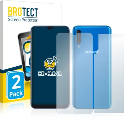 Produktbild von 2x BROTECT Schutzfolie für Samsung Galaxy A50 (Vorder + Rückseite) Folie Klar Transparent