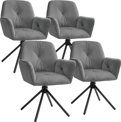 Produktbild von tectake® Drehbarer Armlehnstuhl Lenia in Samtoptik, gepolstert 56,5 x 54 x 86 cm