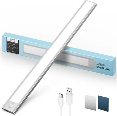 Obrázek produktu pro Osvětlení skříněk LED lampa se senzorem pohybu - 50 cm 3000 mah světlo pod kuchyňskou linkou dobíjecí magnetické, stmívatelné schodišťové showca