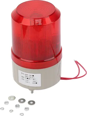 Obrázok produktu pre 220VAC Rotačné blikajúce signálne svetlo Výstražné svetlo LED červenej farby Priemer 75 mm