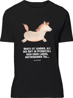Produktbild von Mr. & Mrs. Panda Größe L T-Shirt Pferd Springen - Schwarz - Geschenk, mit Spruch, Tshirt, Shirt, Reiten, Pony, Stall, Pferde, Pferdestall, Bauernhof