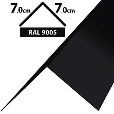 Produktbild von 2m Winkelblech Kantblech Kante Blechwinkel pulverbeschichtetes 0,5mm Zuschnitt 14cm RAL-9005 Schwarz