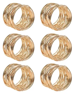 Produktbild von Set von 6 Goldenen Serviettenringen für Tischdekoration