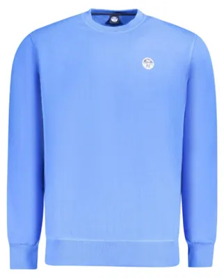 Produktbild von Blaues Herren-Sweatshirt: Langarm, Rundhals, angeraut, mit Logo