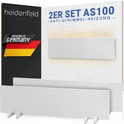 Produktbild von Heidenfeld Anti-Schimmel Heizung | Infrarotheizung - Schimmelentferner - Schimmel Frei - Wandheizung - Badheizung - Schutz ohne Chemie - 2er Set