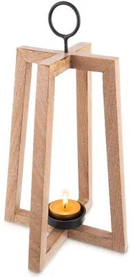 Produktbild von Hängekerzenhalter aus Holz, MANGO, 25x25x44 cm