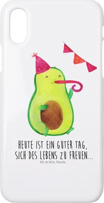 Produktbild von Mr. & Mrs. Panda Iphone 10 Handyhülle Avocado Party - Weiß - Geschenk, Hülle, Cover, Handy, Geburtstag, X, Happy Birthday, Avocados