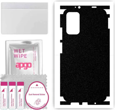 Produktbild von apgo Rückseite + Seiten Schutzfolie, Skin, kompatibel mit Xiaomi Redmi 9T, Hinten Displayschutzfolie aus Vinylfolie, kratzfest, einfache Montage - Mattschwarz