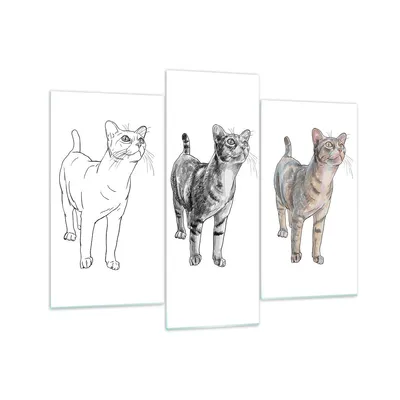 Produktbild von Bilder auf glas - Katzen Tiere Kinder Illustration - 130x100cm - Glasbilder - Wandbilder - Kunstdruck - Wanddekoration aus Glas - Glas Bilder - Wandbild auf Glas - GCB130x100-3211