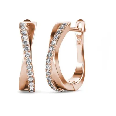 Produktbild von Paar Creolen Damen Creolen Ohrringe 925 Silber 18K Gold