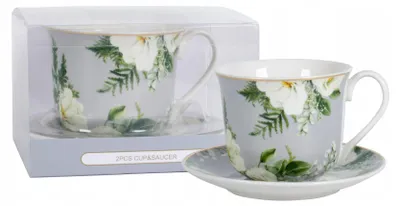Obrázek produktu pro Livello JUMBO Porcelánová filiżanka s podšálkem 400 ml Květiny