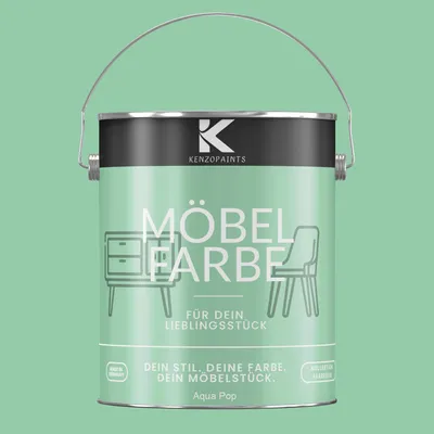 Produktbild von Kenzopaints 2,5Liter Möbelfarbe Möbellack Buntlack Farbraum - Aqua Pop
