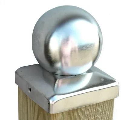 Produktbild von Edelstahl Pfostenhaube 120 mm Kugel Kappe Form Pfostenschutz vor Risse Schimmel