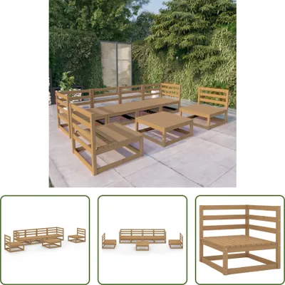 Produktbild von The Living Store 7-tlg. Garten-Lounge-Set Honigbraun Massivholz Kiefer