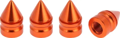 Produktbild von 4 Stück Reifenventilkappen Stilvolle 7x23mm Reifenventil Staubabdeckungen Spitzkopfstil Orange Aluminiumlegierung