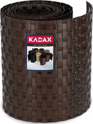 Produktbild von KADAX Zaunband aus Technorattan "Vesta", 19 x 255 cm, Schwarz/Braun, Gartensichtschutz, Windschutz für Balkon, Gartenzaun