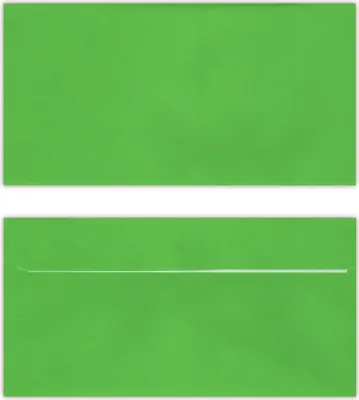Produktbild von 100 Stück farbige Premium Briefumschläge Briefhüllen Kuvert, Caribic Grasgrün, DIN Lang (110 X 220mm), ohne Fenster, haftklebend, 90g/m²