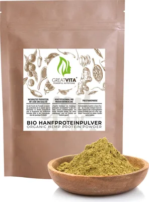 Produktbild von GreatVita Hanfprotein Pulver 800g | hoher Proteingehalt, natürliches Protein