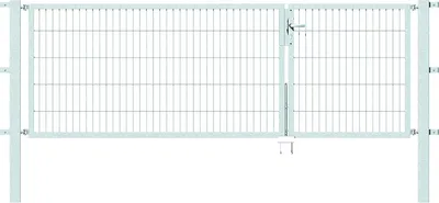 Produktbild von Alberts Doppeltor Flexo mit Zubehör, zum Einbetonieren, feuerverzinkt, Breite 300 cm (100 cm + 200 cm), Höhe 100 cm