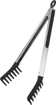 Produktbild von Nudelzange aus Edelstahl, rutschfester Griff, multifunktionale Lebensmittelzange, Kochutensil für den Außenbereich zum Grillen, Braten von Nudeln