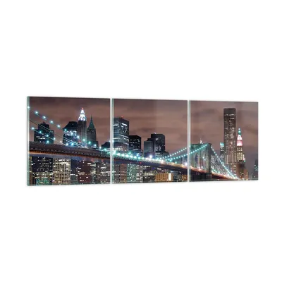 Produktbild von Bilder auf glas - Stadt Brücke Wolkenkratzer - 90x30cm - Glasbilder - Wandbilder - Kunstdruck - zum Aufhängen bereit - Wanddekoration aus Glas - Glas Bilder - Wandbild auf Glas - GCA90x30-0218