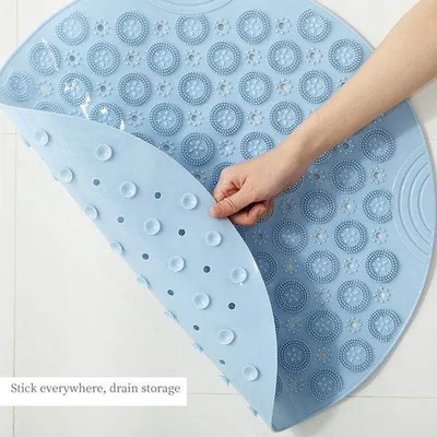 Obrázek produktu pro Šedá protiskluzová sprchová rohož 55 x 55 cm, PVC