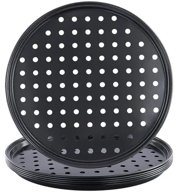 6er-Set antihaftbeschichtete Pizzableche 26 cm mit Löchern