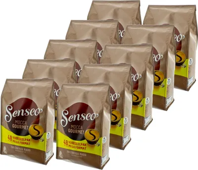 Produktbild von Senseo Kaffeepads Mocca Gourmet, Frisch & Intensiv, Kaffee für Kaffepadmaschinen, 480 Pads