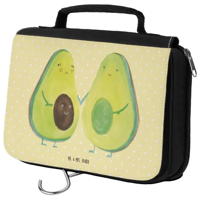 Produktbild von Mr. & Mrs. Panda kulturtäschchen Avocado Pärchen - Gelb Pastell - Geschenk, Kulturtasche, Necessaire, Kulturbeutel, Make-Up Tasche, Hochzeit, Avocados, Liebe, duschbeutel