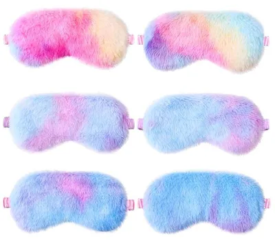 Produktbild von Set mit 6 Schlafmasken für Frauen und Kinder, Plüsch-Schlafmaske, mehrfarbig, weiche Augenmaske für Kinder und Mädchen – ideal als Füllmaterial für Partytüten oder als Geschenk für Kindergeburtstage.