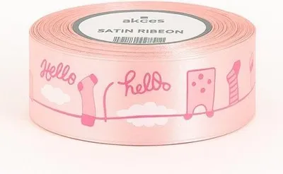 Produktbild von Satinband zum Verpacken von Geschenken, dekorativ, rosa, 25 mm, 23 m