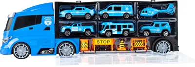 Obrázek produktu pro MalPlay nákladní auto s vozidly | auta + vrtulník | transportní hračka | transportní nákladní auto transportér | pro děti od 3 let