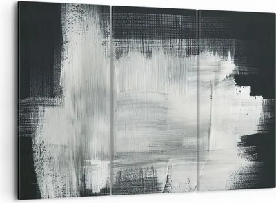 Produktbild von Bild auf Leinwand - Leinwandbild - 3 Teile - Abstraktion Schwarz Weiß - 105x70cm - Wand Bild - Wanddeko - Wandbilder - Leinwanddruck - Bilder - Wanddekoration - Leinwand bilder - CE105x70-4173