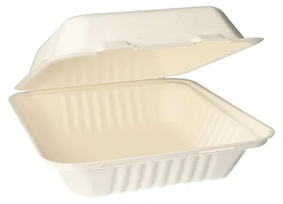 Produktbild von Menüboxen, Zuckerrohr "pure" ungeteilt 7,7 cm x 20 cm x 22 cm weiss