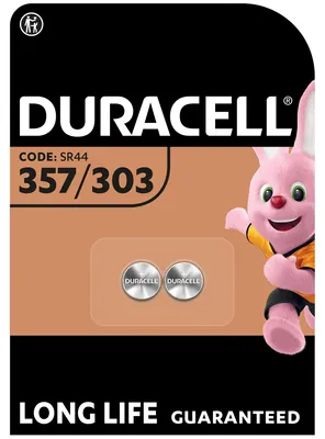 Obrázek produktu pro Duracell 303/357, Baterie na jedno použití, SR44, Oxid stříbrný, 1,5 V, 2 kusů, Knoflíková