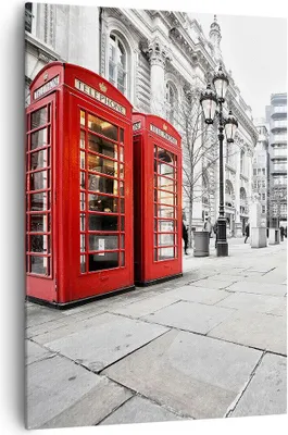 Produktbild von Bild auf Leinwand - Leinwandbild - Einteilig - Telefon London Kultur - 70x100cm - Wand Bild - Wanddeko - Wandbilder - Leinwanddruck - Wanddekoration - Leinwand bilder - Wandbild - PA70x100-2595