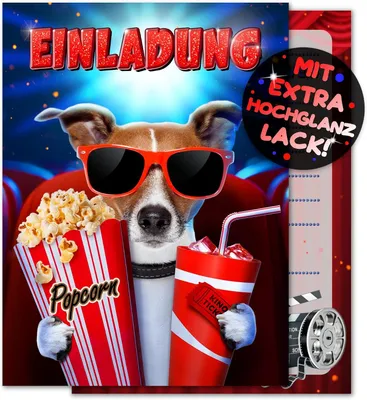 Productafbeelding van Bioscoopuitnodigingskaarten - Set van 12 - Kinderverjaardag voor jongens en meisjes - Verjaardag - Filmavond
