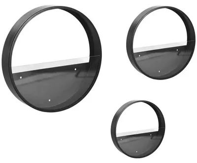 Produktbild von Wandblumentöpfe - 3er Set Pflanzkästen - Stapelbar - Metall - Für innen und außen - Schwarz
