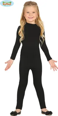Produktbild von Sport Schwarz Abenteuerfigur Karneval Kinderbody Elegant Uni Kostüm Vielseitig Stilvoll Flexibel Schwarz Outfit Spiel, Größe: 5 - 8 Jahre Farbe: Schwarz