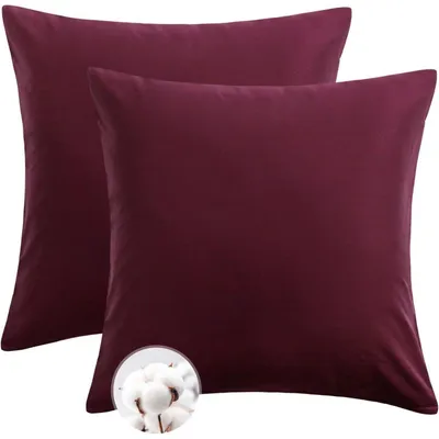 Produktbild von Kissenbezug 80x80 cm Baumwolle Rot 2er Set mit Reißverschluss