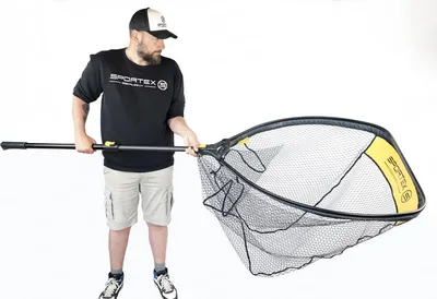 Produktbild von Sportex Alu-Kescher Monster, gummiert, 95x86cm, extra große Maschen, 1m Tiefe