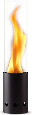 Produktbild von GARDENFLARE Tischfeuer – Edelstahl Feuersäule und Pelletfackel in klein – für Balkon, Garten & Terrasse, 50 cm Höhe, schwarz