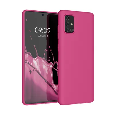 Produktbild von kwmobile Hülle kompatibel mit Samsung Galaxy A71 Hülle - weiches TPU Silikon Case - Cover geeignet für kabelloses Laden - Himbeer Pink