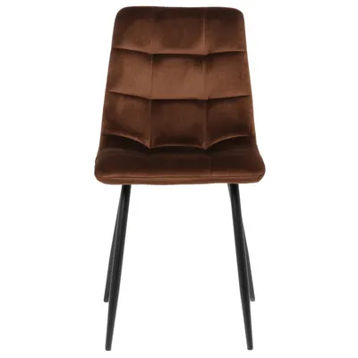 Produktbild von CLP 4er Set Esszimmerstuhl Tilde gepolstert mit Rückenlehne bis 150 kg belastbar braun Material Samt