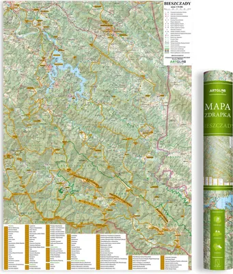 Zdjęcie produktu dla ArtGlob Mapa zdrapka Bieszczady - Szlaki i Szczyty 1:75 000